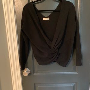 Cross front sweater